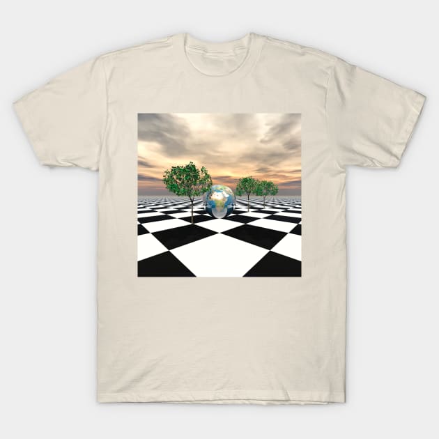 Checker Trees T-Shirt by perkinsdesigns